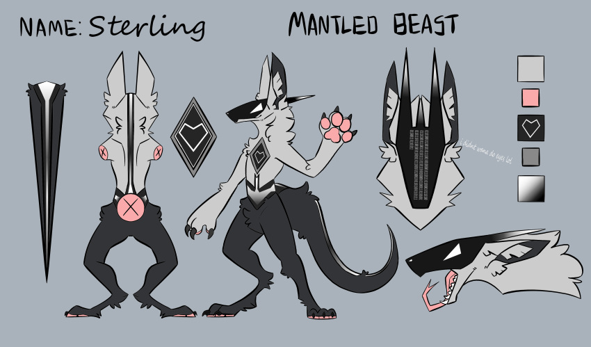 absurd_res anthro hi_res male mantled_beast model_sheet sterling_(sterlingprimo) sterlingprimo