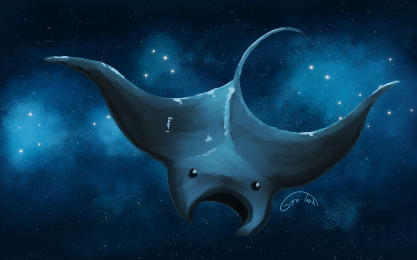 batoid fin fish flying gyrotech manta_ray marine open_mouth solo space star