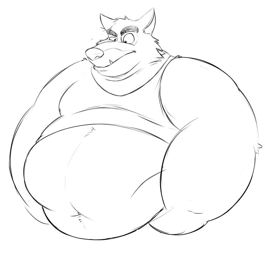 2022 anthro belly big_belly canid canine canis clothing disney hi_res male mammal navel obese obese_male overweight overweight_male robin_hood_(disney) sheriff_of_nottingham shirt solo stompsthecroc topwear wolf