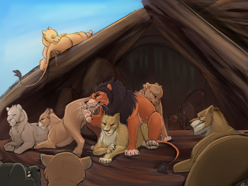 amarixa bodily_fluids cum cum_in_pussy cum_inside disney felid female feral forced genital_fluids group group_sex harem hi_res lion male male/female mammal nala orgy pantherine rape sarabi sarafina scar_(the_lion_king) sex the_lion_king zira