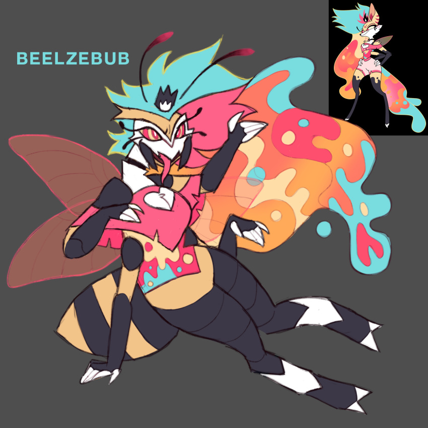 anthro artist_rabbittisms/bunpopz beelzebub fan_design female female/female helluva_boss hi_res redesign solo