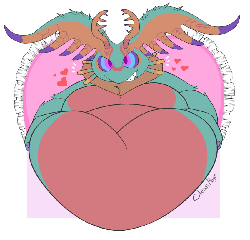 &lt;3 ambiguous_gender belly big_belly cleanplague fecto_elfilis hi_res holidays humanoid male multicolored_eyes overweight presenting solo solo_focus valentine's_day wings