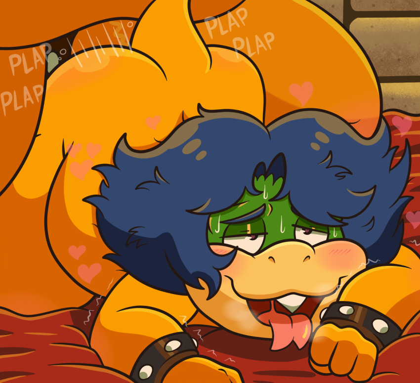 accessory ahegao anal anal_penetration anthro armband blue_hair bodily_fluids bowser butt cock_ring doggystyle duo father_(lore) father_and_child_(lore) father_and_son_(lore) from_behind_position hair heart_eyes heart_symbol hi_res incest_(lore) jewelry koopa koopaling looking_pleasured ludwig_von_koopa male male/male mario_bros messy_hair motion_lines nintendo onomatopoeia overweight overweight_male parent_(lore) parent_and_child_(lore) parent_and_son_(lore) penetration penis_accessory penis_jewelry scalie sex sinribbons son_(lore) sound_effects sweat sweatdrop text