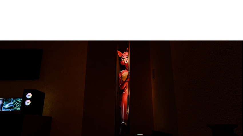 absurd_res animatronic anthro bedroom breasts cute_expression female female/female five_nights_at_freddy's foxy_(fnaf) hi_res huge_filesize machine night robot scottgames soft_lighting solo tailcatcher