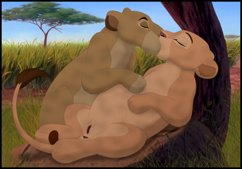 disney duo felid female female/female feral genitals hi_res kaion lion mammal pantherine pregnant pregnant_female pussy sarabi_(the_lion_king) sarafina_(the_lion_king) the_lion_king