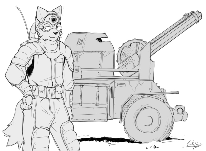 3_eyes anthro armor black_and_white clothing command_and_conquer domestic_cat eyewear fanteliscio felid feline felis gatling_gun gatling_tank_(red_alert) glasses gun infantry initiate initiate_(red_alert) logo machine_gun male mammal military military_uniform military_vehicle monochrome multi_eye protective_eyewear ranged_weapon red_alert_(series) red_alert_2 simple_background solo tank uniform unknown_character vehicle watermark weapon wheels white_background yuri_(command_and_conquer_(faction))