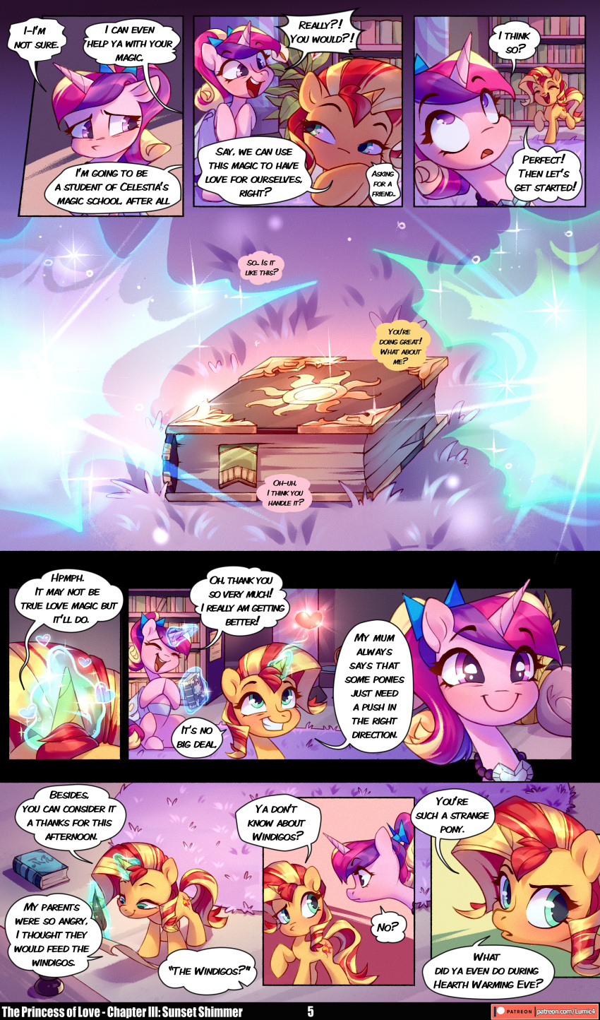 absurd_res blush book bookmark canterlot canterlot_castle chilllum crystal crystal_heart crystal_necklace dialogue duo equestria_girls equid equine excited excited_female eyebrows eyes_closed female feral friendship_is_magic glowing glowing_book glowing_horn happy hasbro heart_necklace heart_symbol hi_res horn inkwell jewelry looking_up loose_feather magic mammal my_little_pony mythological_creature mythological_equine mythology narrowed_eyes necklace parchment pouty practice practicing princess_cadance_(mlp) question question_mark quill raised_eyebrows sitting sly smile standing sun_symbol sunset_shimmer_(eg) unicorn winged_unicorn wings