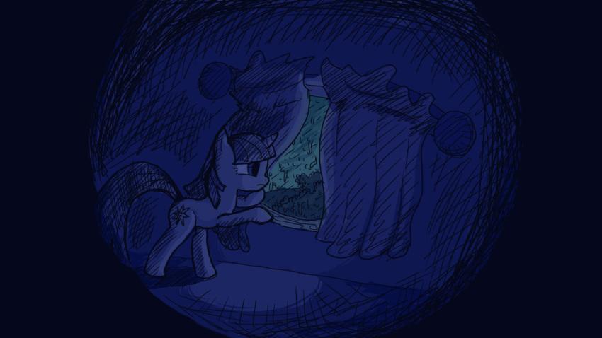 16:9 curtains cutie_mark equid equine female feral friendship_is_magic frown hair hasbro horn mammal my_little_pony raining solo timon1771 twilight_sparkle_(mlp) unicorn widescreen window