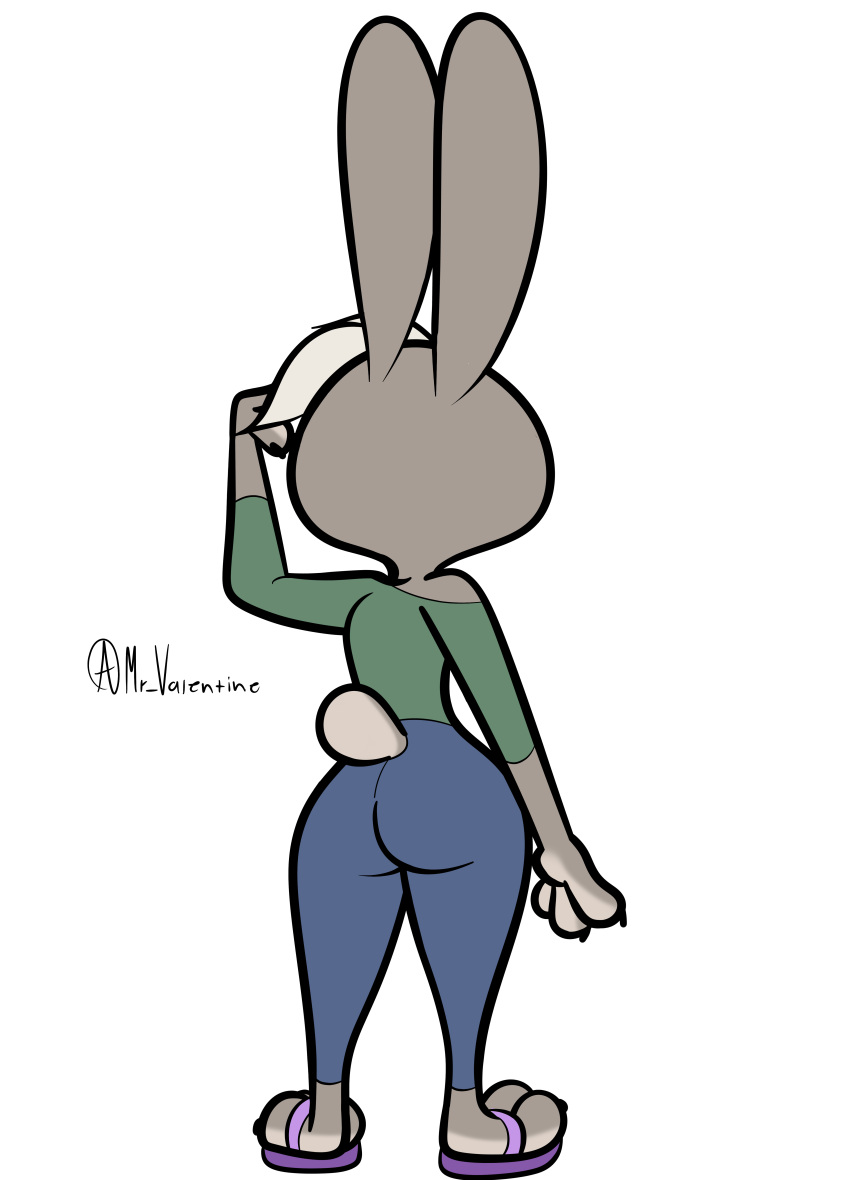 absurd_res big_ears blue_eyes clothed clothing disney fan_character female footwear fur grey_body grey_fur hair hi_res jeany_loaf(mr_valentine00) lagomorph leggings legwear leporid mammal model_sheet mr_valentine00 orignal_character pink_nose rabbit rear_view sandals solo white_hair zootopia