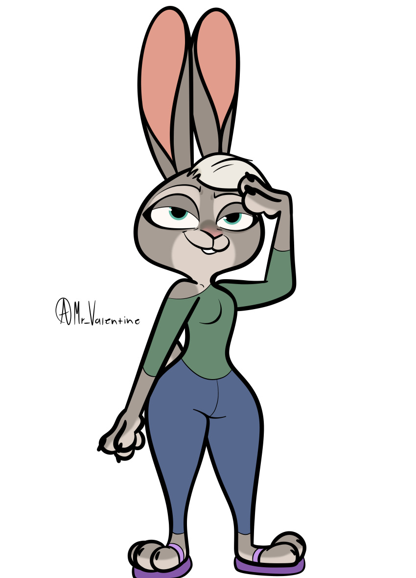 absurd_res big_ears blue_eyes clothed clothing disney fan_character female footwear fur grey_body grey_fur hair hi_res jeany_loaf(mr_valentine00) lagomorph leggings legwear leporid mammal model_sheet mr_valentine00 orignal_character pink_nose rabbit sandals solo white_hair zootopia