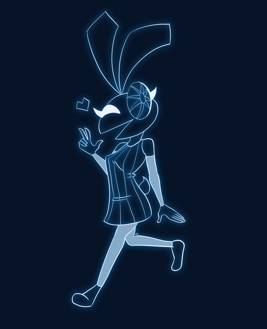 absurd_res anthro armwear clothing dress female harry_amor&oacute;s hi_res lagomorph legwear leporid looking_at_viewer mammal one_eye_closed rabbit solo stockings vib-ribbon vibri wink winking_at_viewer