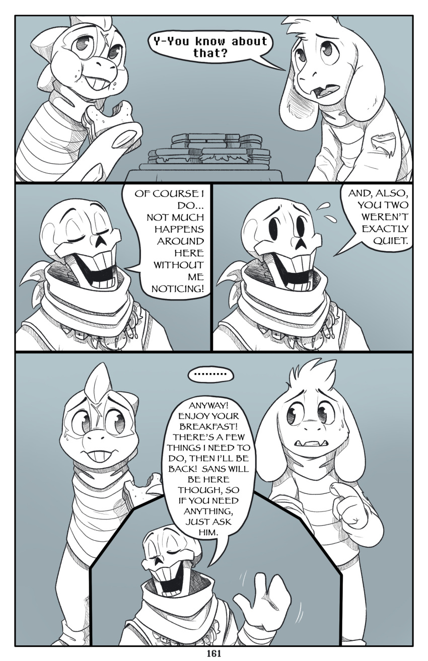 absolutedream absurd_res asriel_dreemurr bone border comic digital_media_(artwork) english_text group hi_res humanoid monochrome monster_kid papyrus_(undertale) skeleton text trio undertale undertale_(series) video_games white_border