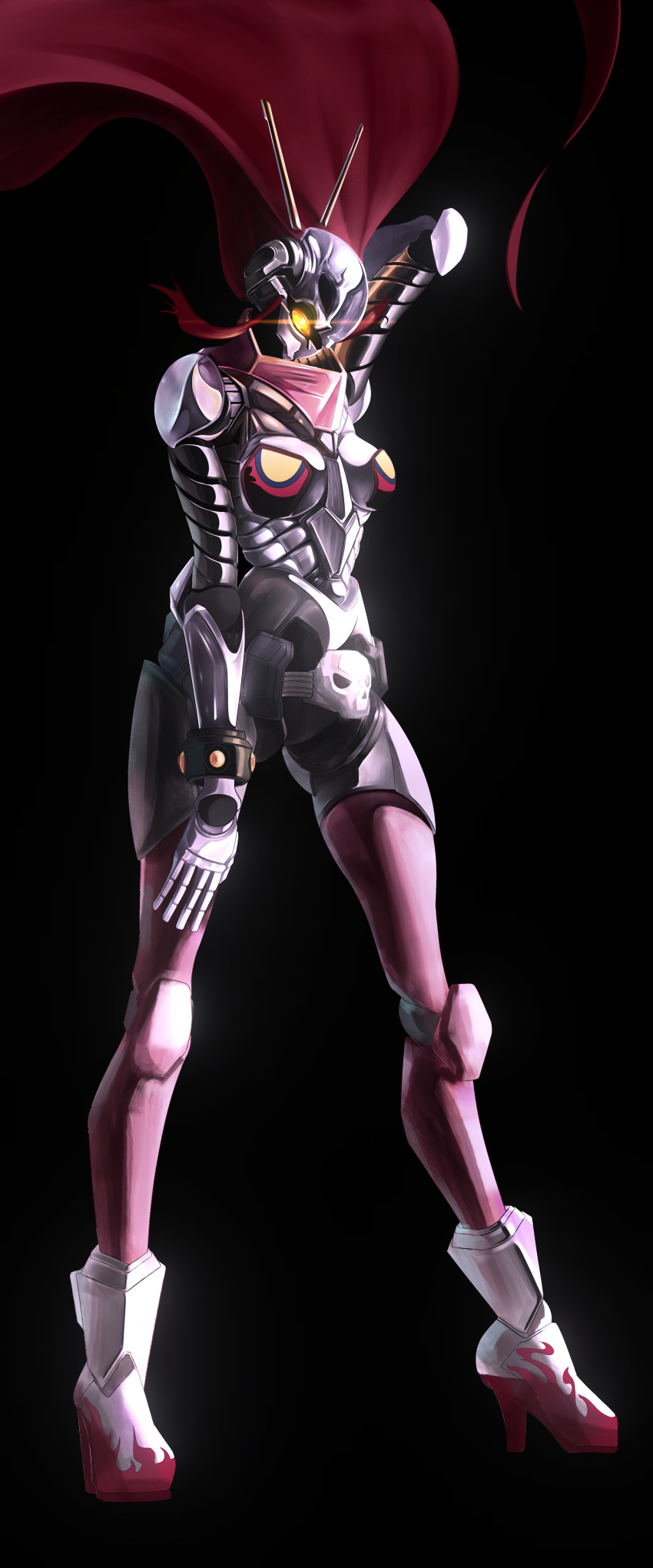 1girl absurdres breasts highres humanoid_robot looking_down mecha mecha_focus medium_breasts robot science_fiction super_robot tengen_toppa_gurren_lagann tengen_toppa_yoko_w_tank vuqozu yellow_eyes
