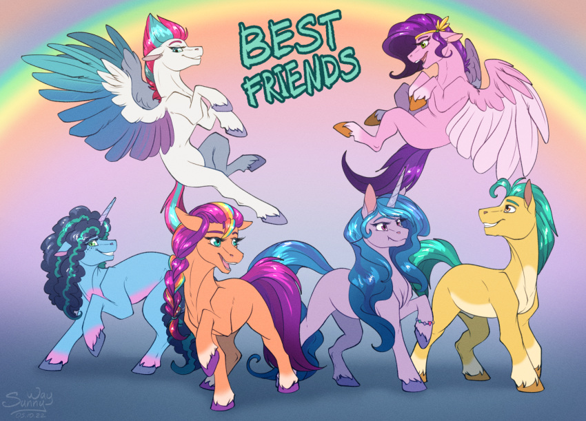 cute_eyes digital_drawing_(artwork) digital_media_(artwork) earth_pony equid equine female feral group hasbro hitch_trailblazer_(mlp) horn horse izzy_moonbow_(mlp) male mammal misty_(g5) mlp_g5 my_little_pony my_little_pony:_a_new_generation pegasus pipp_petals_(mlp) pony rainbow smile sunny_starscout_(mlp) sunny_way unicorn unicorn_horn wings zipp_storm_(mlp)