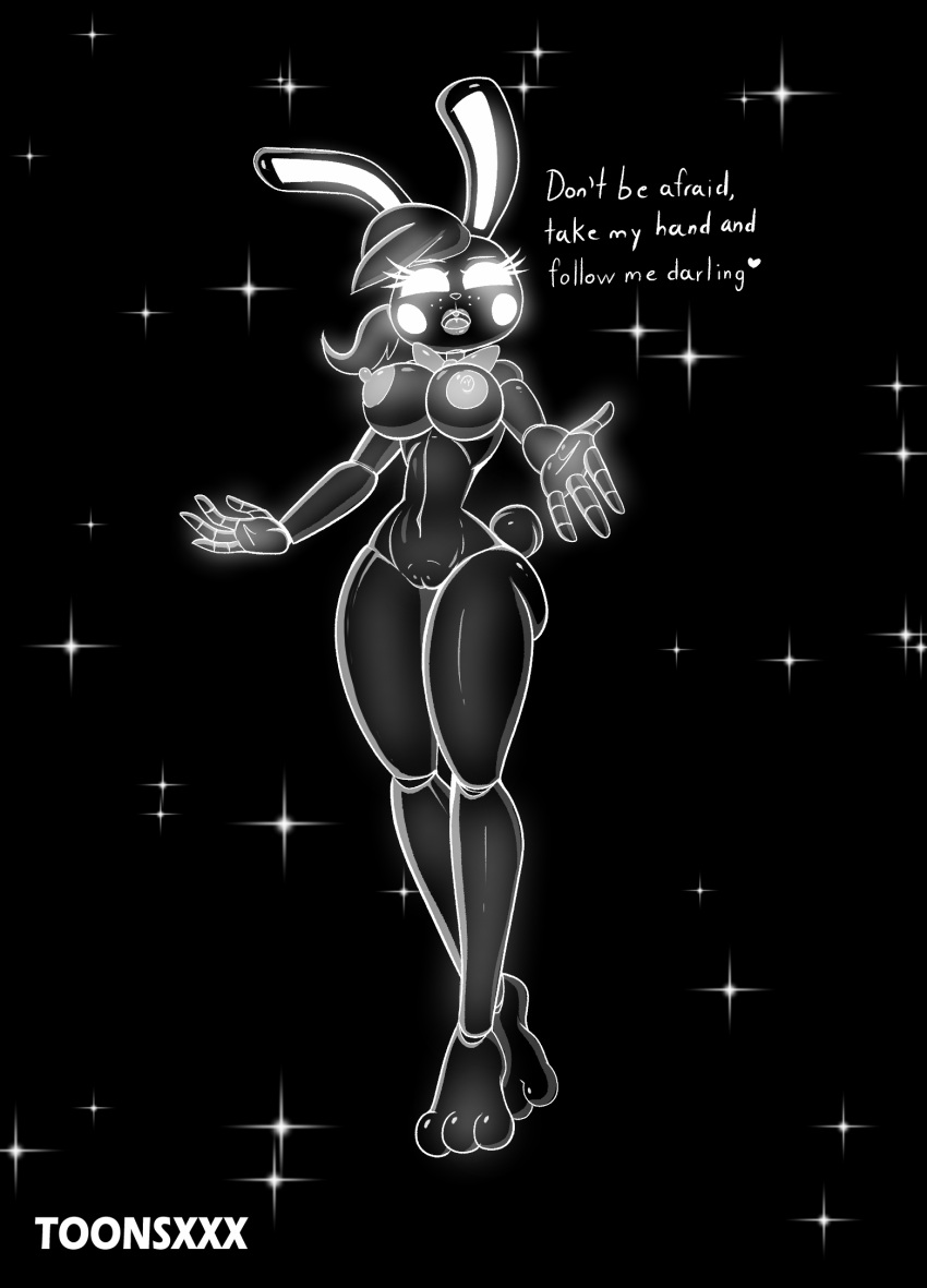 animatronic anthro big_breasts big_butt bonnie_(fnaf) breasts butt curvy_anthro curvy_body curvy_female curvy_figure erect_nipples extended_hand female five_nights_at_freddy's five_nights_at_freddy's_2 genitals ghost hi_res huge_breasts huge_butt huge_legs lagomorph leporid machine male male/female mammal nipples pussy rabbit robot scottgames shadow_bonnie_(fnaf) solo spirit toonsxxx video_games wide_hips