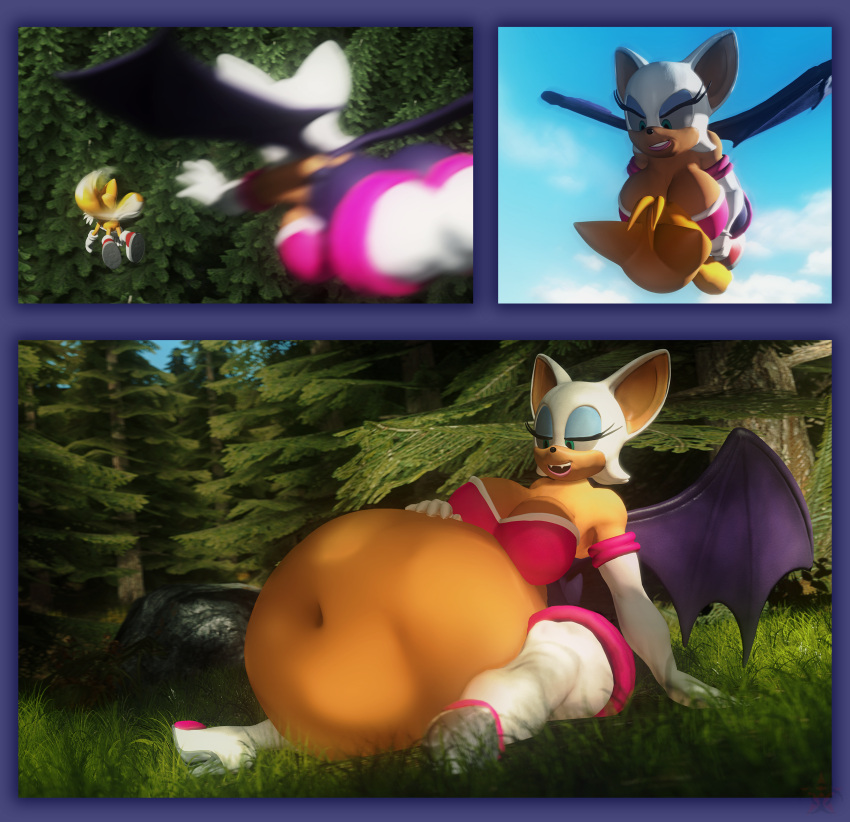 absurd_res anthro belly big_belly big_breasts breasts canid canine chiropteran duo female female_pred fox hi_res male male/female male_prey mammal miles_prower mobian_bat mobian_fox mobian_pred mobian_prey oral_vore pestilad rouge_the_bat same_size same_size_pred same_size_prey same_size_vore sega soft_vore sonic_the_hedgehog_(series) unwilling_prey vore willing_pred