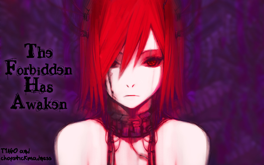 cyber cyberpunk girl machine original punk purple red_eyes red_hair wallpaper