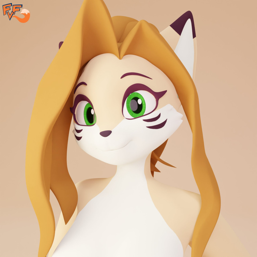 1:1 3d_(artwork) anthro blender_(software) breasts canid canine canis digital_media_(artwork) elisabeth_(eipril) female fox fur fvf hi_res male mammal multicolored_body multicolored_fur nude orange_body orange_fur solo two_tone_body two_tone_fur white_body white_fur