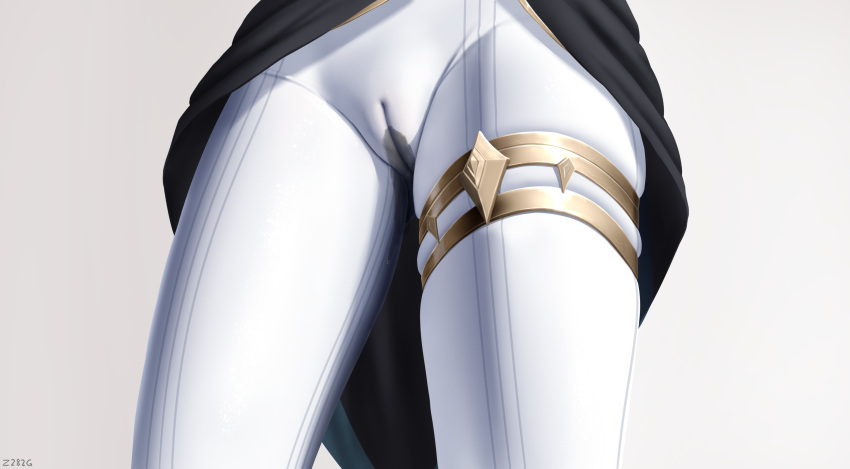 1girl cameltoe close-up crotch genshin_impact highres layla_(genshin_impact) lower_body pants peeing solo thighlet wet wet_clothes white_pants z282g