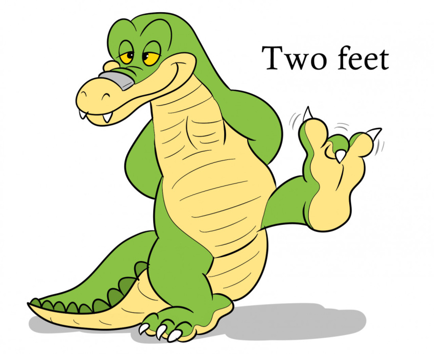 2022 3_toes alligator alligatorid anthro biped brok_(character) brok_the_investigator crocodilian feet green_body jolly_the_lizard jollyville reptile scalie simple_background solo text toes video_games