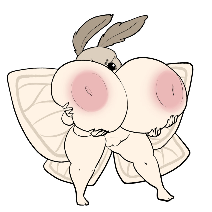 4_arms anthro areola arthropod big_breasts big_butt breasts butt female genitals hi_res holding_breast huge_breasts hyper hyper_breasts insect inverted_nipples lepidopteran moth multi_arm multi_limb nipples pussy simple_background solo standing thick_thighs wide_hips wings zedrin