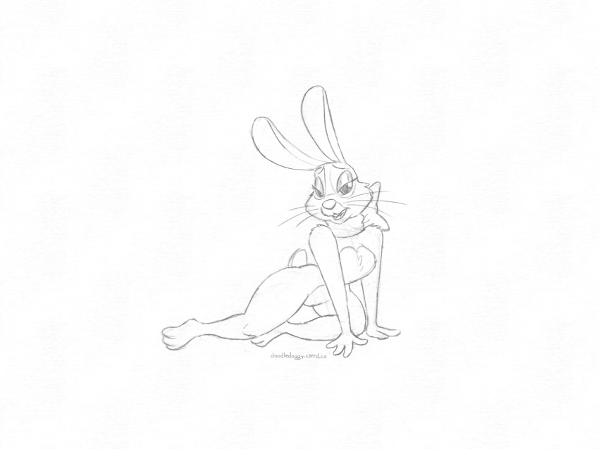 absurd_res doodledoggy female hi_res kinder_egg lagomorph leporid mammal monochrome rabbit toonkind toony