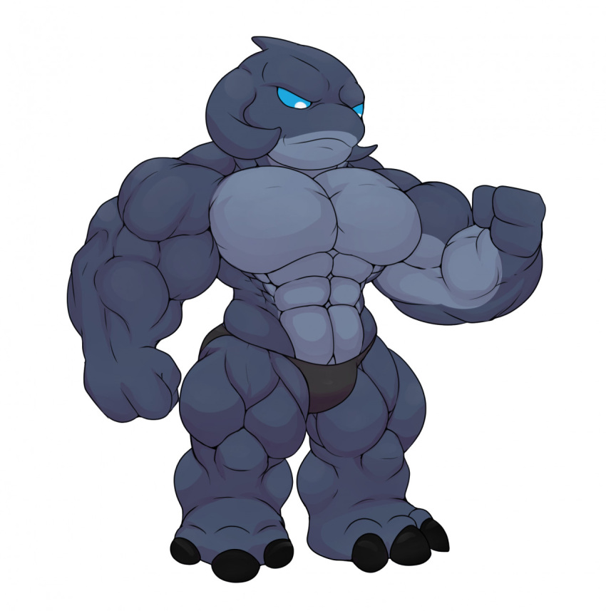 2022 3_fingers 3_toes abs alien alien_humanoid biceps big_muscles blue_eyes clothing disney featureless_chest feet fingers frown gantu grey_body grey_skin hi_res humanoid jockstrap jockstrap_only kheel lilo_and_stitch male muscular muscular_male pecs pupils simple_background solo toes triceps underwear white_background white_pupils