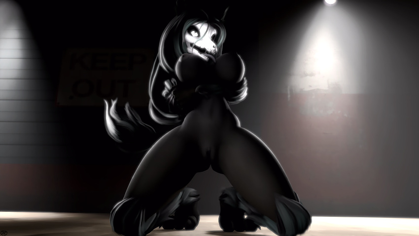 &lt;3 &lt;3_eyes anthro big_breasts black_body black_breasts black_fur black_hair black_nipples blep bone breasts canid canine female female_focus fur genitals hair hi_res kneeling looking_at_viewer lying malo mammal monster nipples nude on_front pussy saimon scp-1471 scp-1471-a scp_foundation skull skull_head solo tongue tongue_out
