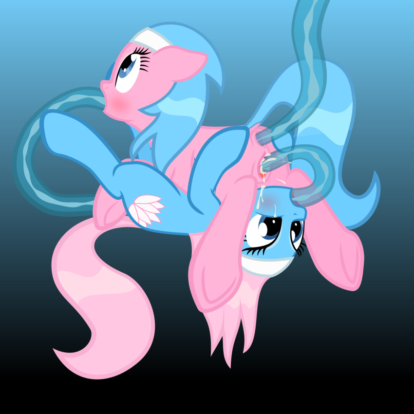 2014 accessory all_the_way_through all_three_filled aloe_(mlp) anal anal_penetration anal_threading anus blue_background blue_body blue_eyes blue_fur blue_hair blue_tentacles bodily_fluids butt cum cutie_mark digital_media_(artwork) duo earth_pony equid equine eyelashes female female/female feral friendship_is_magic fur genital_fluids genitals gradient_background hair hasbro headband hi_res hooves horse looking_back looking_up lotus_(mlp) mammal multiple_penetration my_little_pony on_model open_mouth oral oral_penetration oral_threading penetration pink_body pink_fur pink_hair pony pussy pussy_juice quadruple_penetration sibling simple_background tentacle_in_ass tentacle_in_mouth tentacle_penetration tentacles the-smiling-pony threaded_by_tentacle twins underhoof vaginal vaginal_penetration