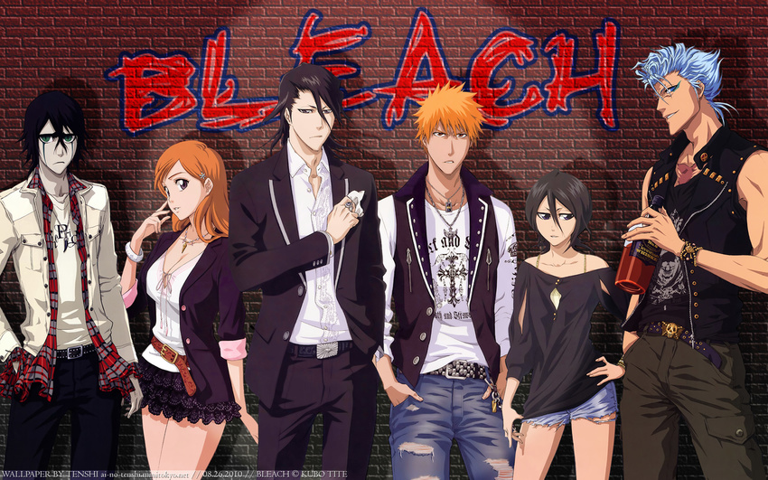 arrancar bleach espada grimmjow_jaegerjaquez grimmjow_jaggerjack highres hollow inoue_orihime kuchiki_byakuya kuchiki_rukia kurosaki_ichigo ulquiorra_cifer ulquiorra_schiffer