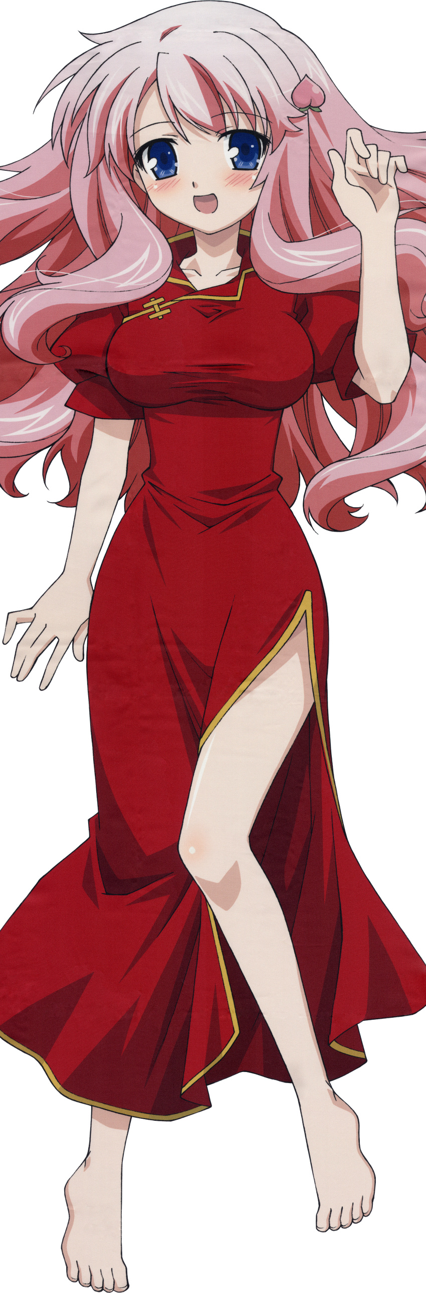 absurdres baka_to_test_to_shoukanjuu blue_eyes blush breasts extraction female full_body highres himeji_mizuki legs long_hair open_mouth photoshop pink_hair render simple_background smile solo thighs