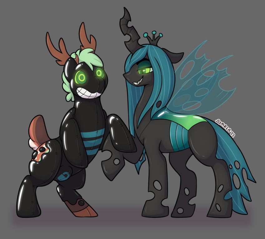 cervid equid equine friendship_is_magic hasbro hooves hypnosis latex mammal mind_control my_little_pony permagrin pool_toy queen_chrysalis_(mlp) symrea