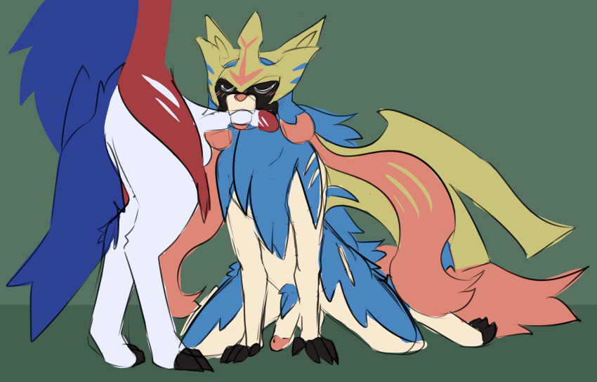 fellatio generation_8_pokemon hi_res legendary_pokemon male male/male nintendo oral penile pokemon pokemon_(species) sex video_games zacian zamazenta