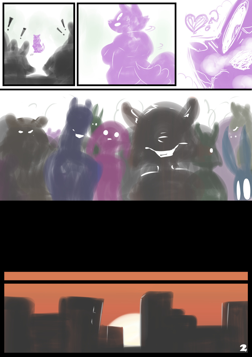 &lt;3 &lt;3? 2022 absurd_res anthro breasts canid canine clothed clothing comic digital_media_(artwork) female five_nights_at_freddy's five_nights_at_freddy's_2 fourball fox fur group hi_res imminent_sex male mammal mangle_(fnaf) mango_(roommates) question_mark roommates:motha scottgames simple_background video_games