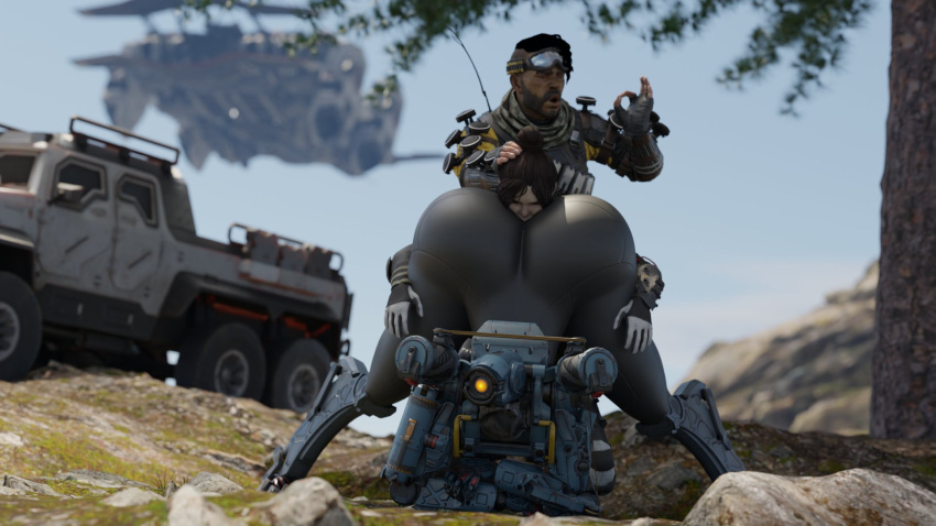 all_fours ambiguous_gender anal apex_legends armor ass_up big_butt butt dark_body female group hi_res huge_butt human humanoid machine male male/female mammal metal mirage_(apex_legends) oral pathfinder_(apex_legends) presenting presenting_hindquarters pyro_enthusiast rimming robophilia robot robot_humanoid sex suggestive_pose thick_thighs trio video_games wide_hips wraith_(apex_legends)