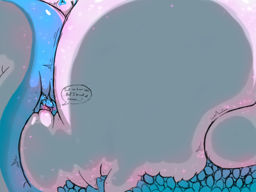 2022 anthro balls belly belly_squish big_balls big_belly blue_body blue_egg bodily_fluids breath_cloud claws dialogue egg egg_inflation emanata english_text excessive_eggs eyes_closed firo_(firolina) firolina fumes genitals glistening herm hi_res huge_balls hyper hyper_balls hyper_belly hyper_genitalia hyper_tail immobile intersex invisible_wall pheromones scent_dragon solo sparkles speech_bubble squish struggling stuck sweat tail_squish text tight_space white_body