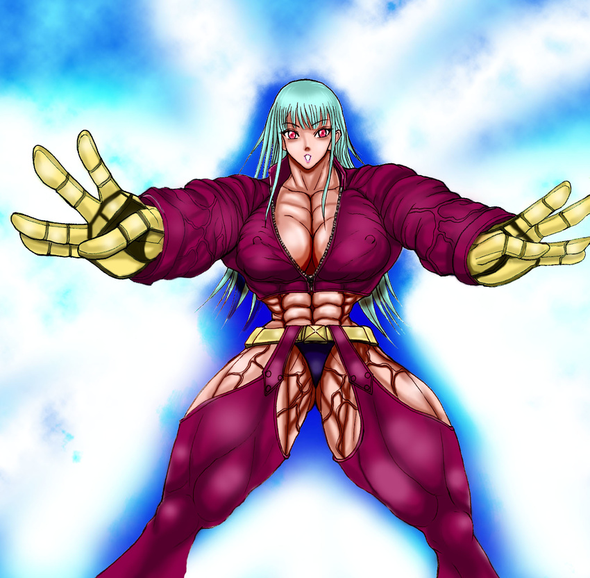 abs breasts extreme_muscles fatal_fury highres king_of_fighters kof kula_diamond muscle muscles muscular s20k00y snk veins