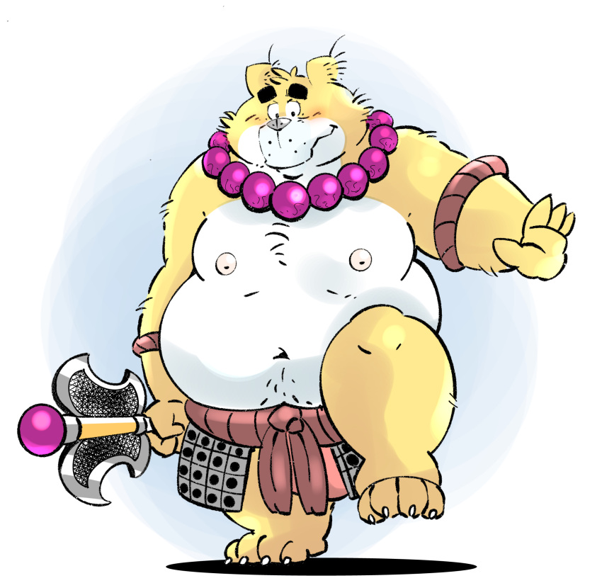 2022 4_fingers 4_toes anthro belly big_belly blush feet fingers hi_res humanoid_hands kemono m2vcjtad5hsdvla male mammal moobs navel nipples overweight overweight_male solo toes ursid weapon