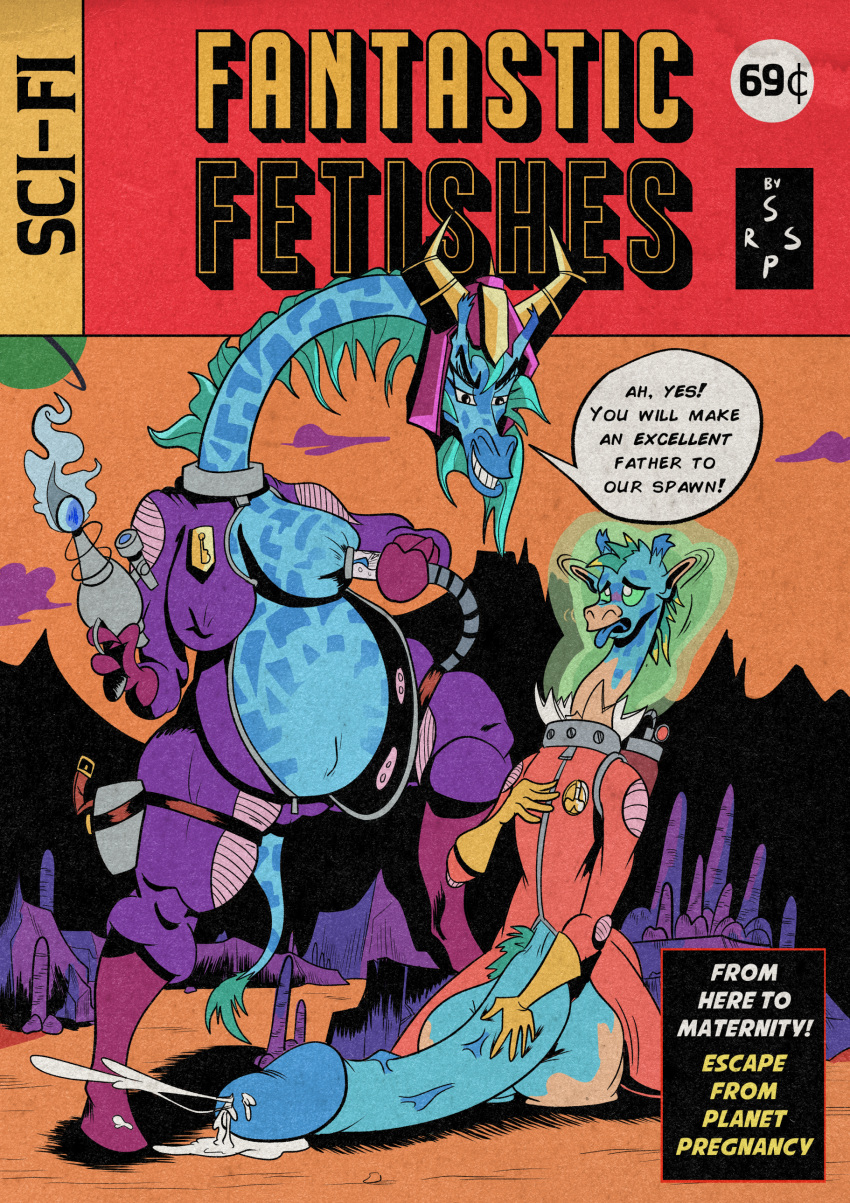 absurd_res alien anthro balls belly big_balls big_belly big_breasts big_penis blush bodily_fluids breast_milking breasts breeding_slave clothed clothing cover cover_art cover_page cum digital_media_(artwork) duo ejaculation erection expansion female genital_fluids genitals giraffe giraffid growth hair hi_res huge_balls huge_penis humanoid_genitalia humanoid_penis hyper hyper_balls hyper_belly hyper_genitalia hyper_penis kneeling lactating laser laser_gun male male/female mammal mature_female mid_transformation milk nipples orgasm penis planet pregnant pregnant_female ranged_weapon raygun retro science_fiction smile space space_ripper_stingy_pingas spacesuit thick_thighs transformation transformation_through_magic vintage weapon wide_hips
