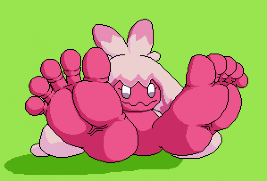 barefoot big_feet digital_media_(artwork) feet female foot_focus hair hi_res huge_feet hyper hyper_feet large_feet long_hair marblepan nintendo pink_body pink_feet pixel_(artwork) pokemon soles solo thick_feet tinkaton video_games