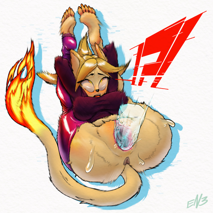 1:1 absurd_res ahegao anthro anus big_breasts big_butt blonde_hair bodily_fluids bottomless breasts butt clothed clothing digital_drawing_(artwork) digital_media_(artwork) digital_painting_(artwork) disembodied_penis en3rton exclamation_point eye_roll felid feline female fire flaming_tail flexible from_front_position fur genital_fluids genitals glowing glowing_eyes hair hi_res latex_legwear latex_stockings legs_behind_head legs_up looking_pleasured male male/female mammal mating_press motion_blur motion_lines onomatopoeia open_mouth partially_clothed penetration penis pussy pussy_juice question_mark rough_sex sex signature simple_background solo solo_focus sound_effects spread_legs spread_pussy spreading sweat sweater text textured_background textured_clothing thick_thighs topwear translucent translucent_penis vaginal vaginal_penetration yellow_body yellow_eyes yellow_fur