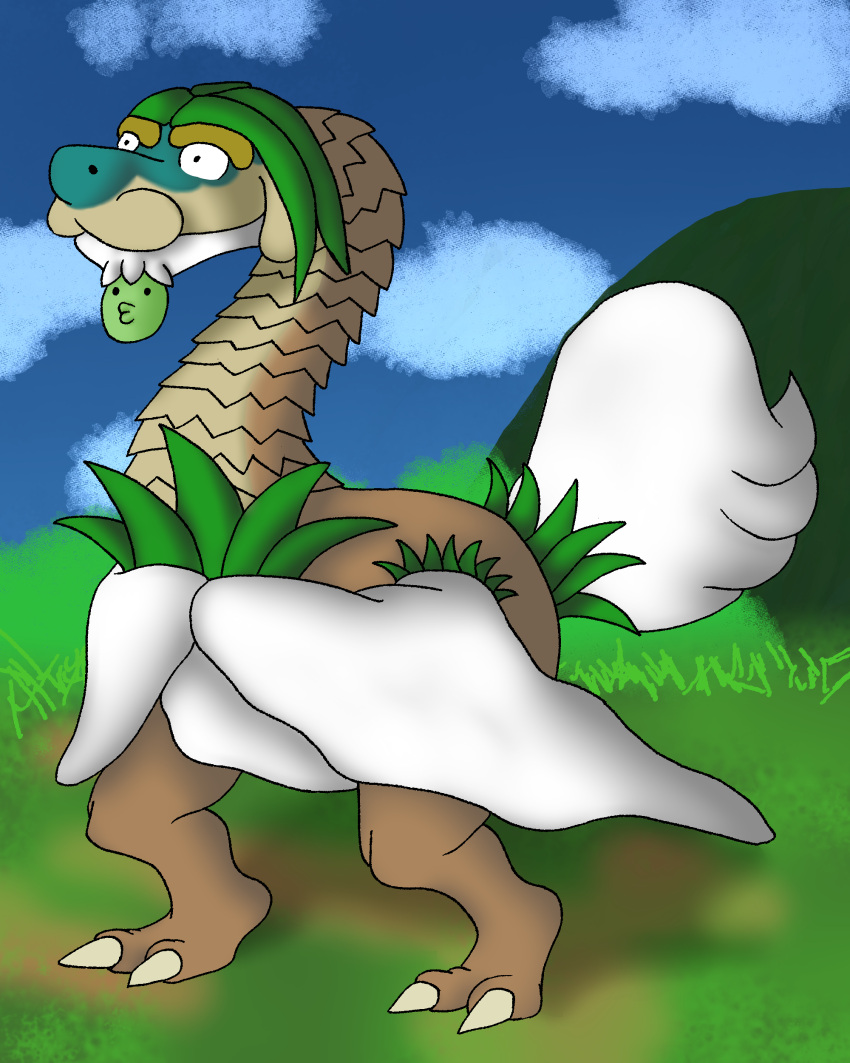 absurd_res alolan_exeggutor alolan_form anthro biped detailed_background drampa egg_ox fusion generation_6_pokemon generation_7_pokemon hi_res hybrid male nintendo pok&eacute;mon_fusion pokemon pokemon_(species) regional_form_(pokemon) shaded video_games