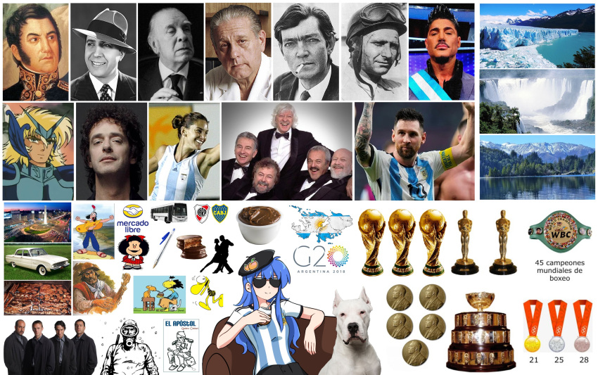 2022_fifa_world_cup 3girls 6+boys absurdres argentina argentinian_flag_print beret black_shorts blue_hair blue_shirt breasts check_commentary closed_mouth commentary_request couch dog hat highres hinanawi_tenshi holding_mate lionel_messi long_hair mafalda mafalda_(series) mate meme multiple_boys multiple_girls peach_hat_ornament photo-referenced rakkidei shirt shorts sidelocks simple_background sitting small_breasts smile soccer_uniform spanish_commentary spanish_text sportswear striped striped_shirt sunglasses touhou vertical-striped_shirt vertical_stripes white_shirt world_cup