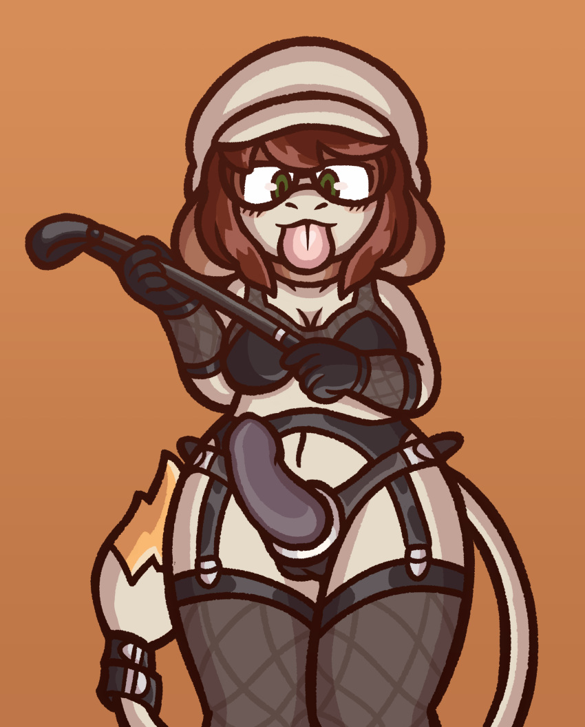 absurd_res anthro armwear auburn_hair big_ears blush blush_lines bra breasts brown_body clothing dildo eyewear female fishnet fishnet_armwear fishnet_clothing fishnet_legwear fishnet_topwear fur furgonomics garter_belt garter_straps generation_2_pokemon glasses gloves green_eyes handwear hi_res legwear lingerie long_tail maskedfurry multicolored_body multicolored_fur navel nintendo paint pink_tongue pokemon pokemon_(species) pseudo_clothing riding_crop sex_toy simple_background smeargle solo stockings strapon tail_clothing tan_body thigh_highs tongue tongue_out topwear underwear video_games whip