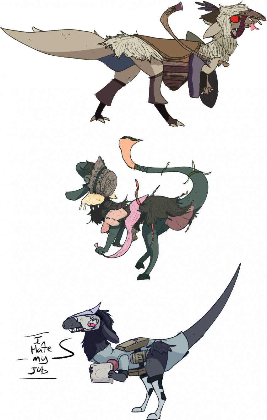 absurd_res ambiguous_gender axe comic dancing dinosaur dragon dragonscape drekir dromaeosaurid feral group hi_res melee_weapon post-apocalyptic reptile scalie shield solo tablet text thepatchedragon theropod tribal tribal_clothing trio weapon