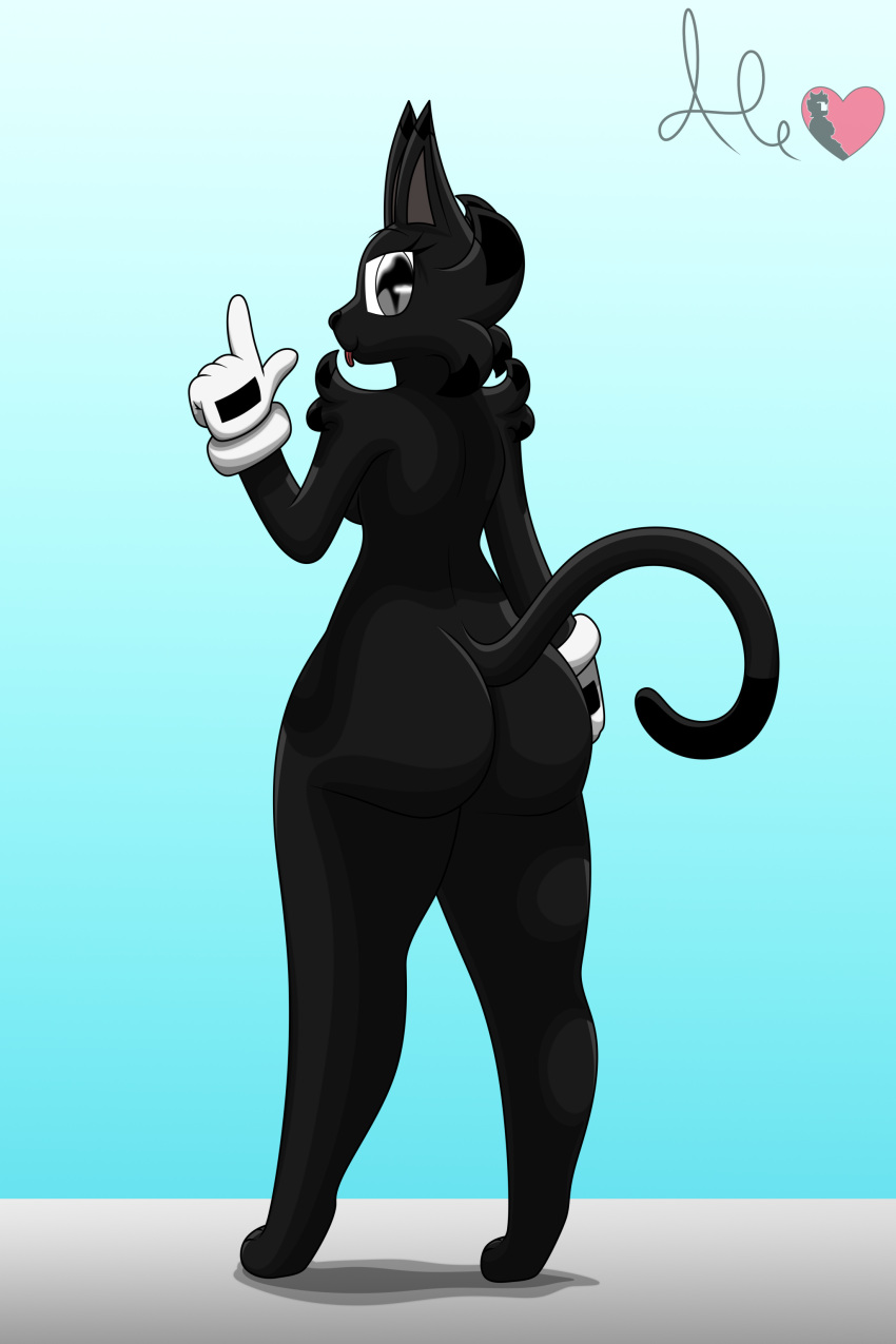 2022 absurd_res anthro big_butt butt cat_girl clothing digital_media_(artwork) felid feline female female/female gloves god-ale handwear hi_res humanoid kitamanchas mammal solo