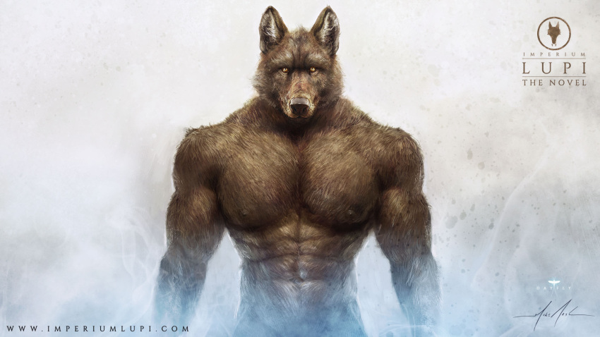 abs abstract_background anthro biceps brown_body brown_fur canid canine canis detailed detailed_fur fur half-length_portrait hi_res ice imperium_lupi inner_ear_fluff logo looking_at_viewer male mammal mike-nash multicolored_body multicolored_fur muscular navel nipples nude official_art pecs portrait rafe_stenton scar signature simple_background solo standing text tuft url wallpaper watermark white_background white_body white_fur wolf yellow_eyes