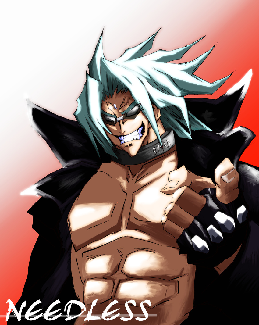 absurdres adam_blade highres jacket needless open_clothes open_jacket silver_hair sunglasses