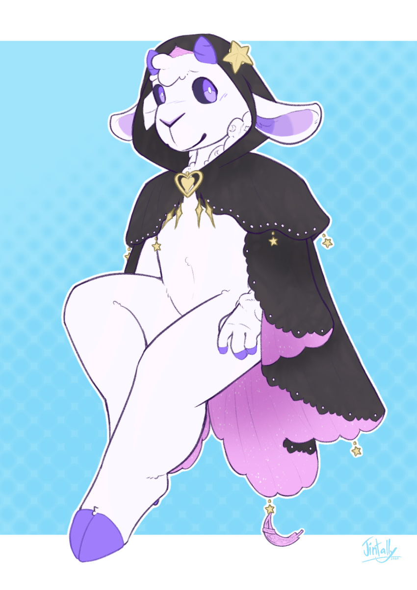 bovid caprine cloak clothing hi_res jintally mammal nonbinary nue_stargazer pinup pose sheep