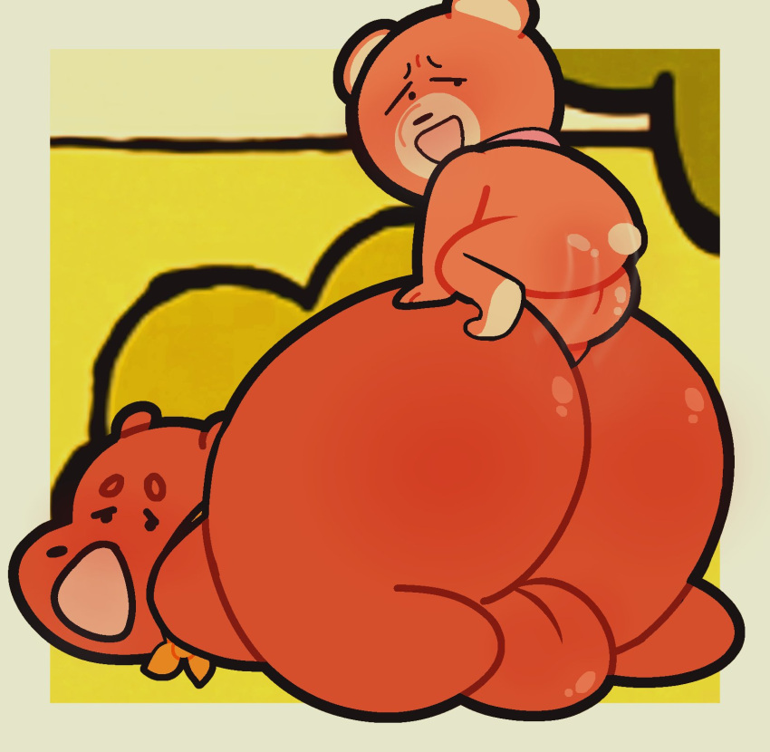 2022 anthro anukkyt backsack balls bear big_butt butt cartoon_network duo genitals grizzly_(wbb) hi_res little_bear_(wbb) male male/male mammal sex size_difference we_bare_bears